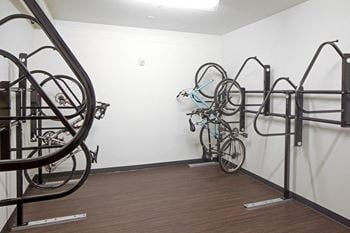 Locked bicycle storage in the garage
